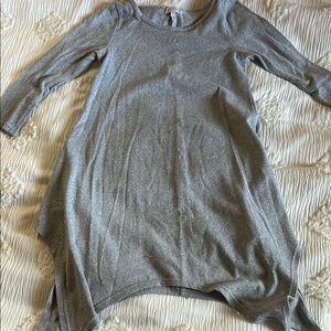 Simply Southern Gray 3/4 Length Sleeve Flowy Sweater Dress, small